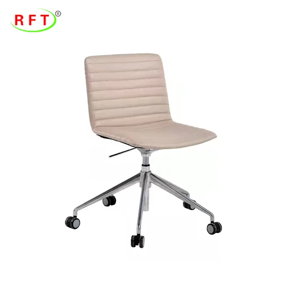 Modern Comfortable Design Cream PU Leather Swivel Shampoo Chair