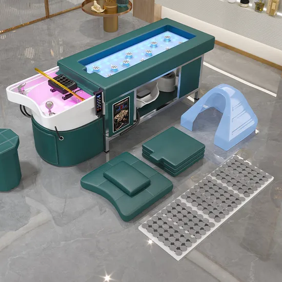 Modern Hair Salon Head SPA Washing Thai Massage Facial Treatment Table Massage Shampoo Bed with Moxibustion