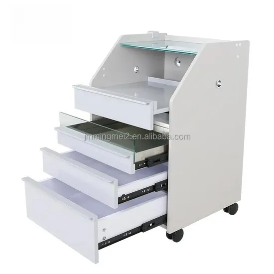 Bset Quality Nail Salon Cart Beauty Trolley White with Multilayer Drawer