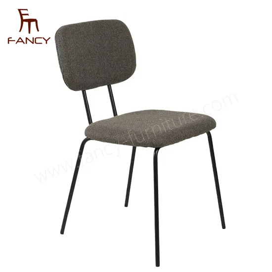 Nordic Restaurant Dining Chairs Upholstered Fabric Velvet Dining Chairs Metal Legs