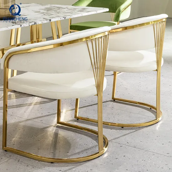 China Manufacturer Luxury Dining Restaurant Bride Golden Dining Chair