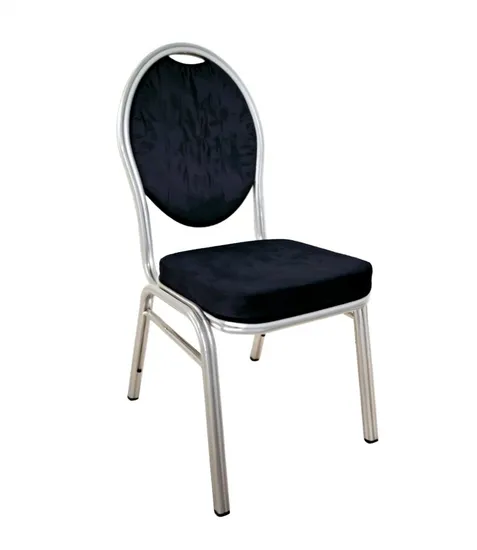 Modern Metal Tackable Fabric Cushion Banquet Chair for Weddings Dining Party Church