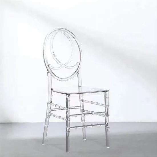 Hot Sale Clear Transparent Resin Chiavari Chair Plastic Crystal Acrylic Wedding Event Chair Wholesale Phoenix Napoleon Chair