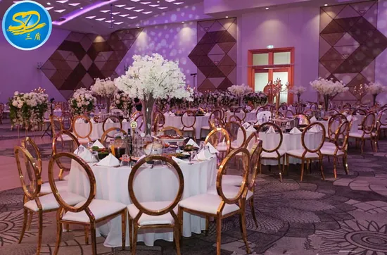 Modern Design Gold Wedding Event Dining Furniture Stainless Steel Chair