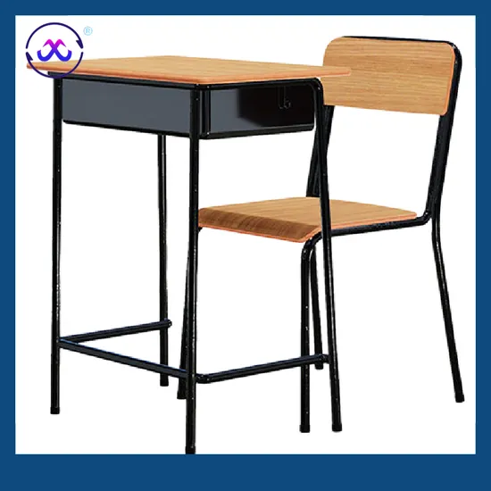 Wooden School Furniture Student Single Desk and Chair