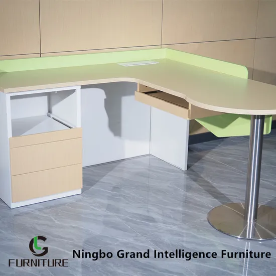 Modern Furniture Elegant White Color Commercial Office Staff Working Sets Computer Workstation Desk Table