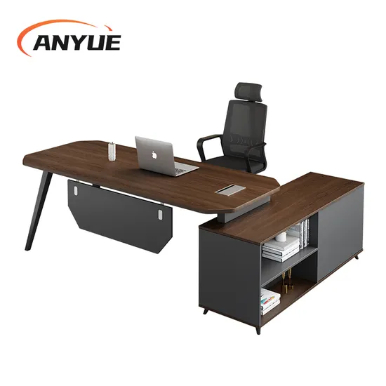 Modern Office Furniture Staff Work Table Credenza 1 Person Workstation Office Work Desk with High Side Cabinet