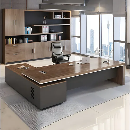 New Modern Office Furniture Latest Office Desk Designs CEO Executive Desk Manager L Shaped MDF/MFC Table