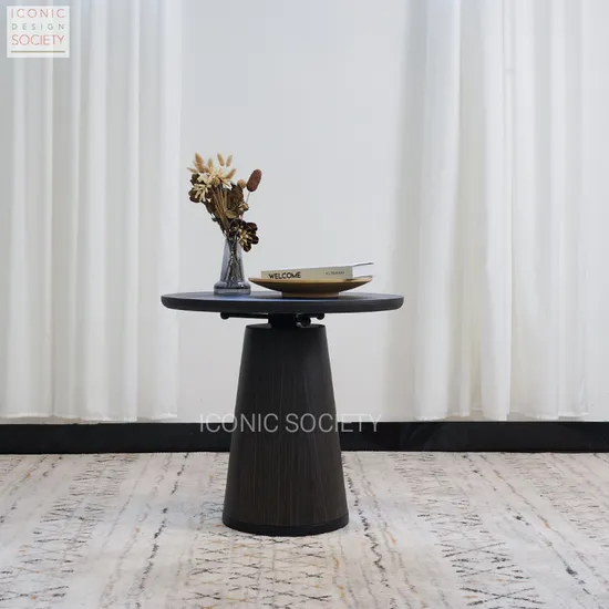 Modern Simple Nordic Living Room Furniture Hotel Home Restaurant Natural Wood Rotatable Dining Table