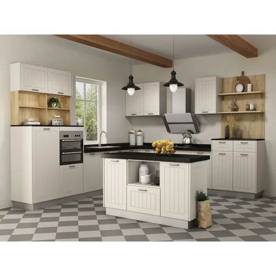 Good Quality European Modern Design Customization Acceptable Wooden Kitchen Cabinets with Free Accessories