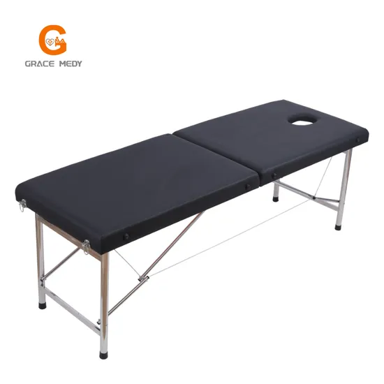 Portable 2 Section Wooden Adjustable Foldable Massage Table Beauty Clinic