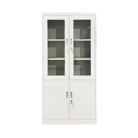Metal Furniture 4 Door Steel File Cabinet Documents Filing Cupboard with Glass