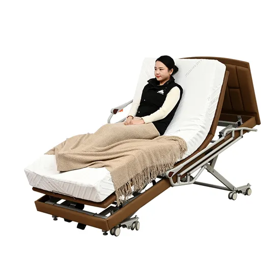 Comfortable Home Nursing Bed with Center Control Locking Casters