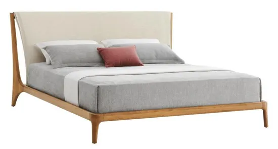 Latest Luxury Bedroom Furniture Big Headboard King Size Modern Fabric Upholstered Double Bed