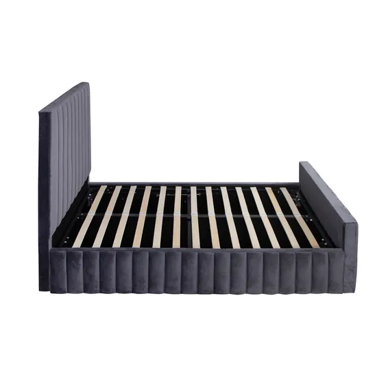 Willsoon Upholstered Bed with Headboard Ottoman Bed Full Size