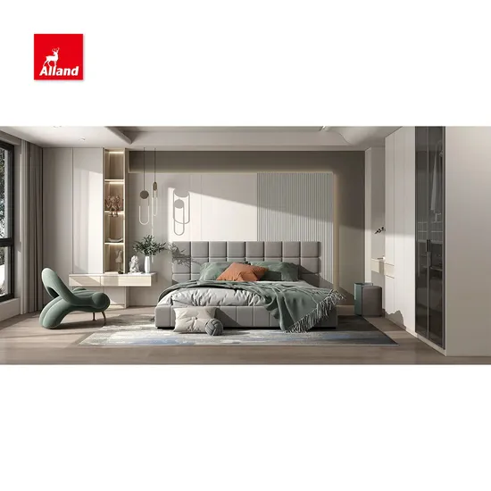 Allandcabinet Custom Made European Style Matte Lacquer Walk-in Closet L Shape Wardrobe for Master Bedroom with Make-up Desk