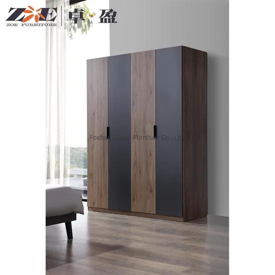 Modern Design 4 Doors MDF Clothes Bedroom Furniture Closet Wardrobe Design