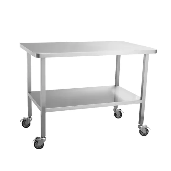 Sleek Stainless Steel Table and Bench