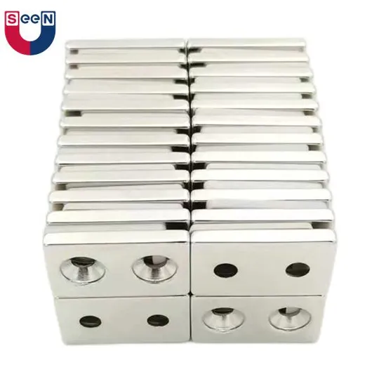Square/ Rectangular/Block Strong Neodymium/NdFeB/Permanent Magnet with Single/Double Countersunk/Countersink Hole