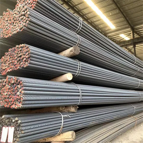 Large Stock ASTM A615 Gr40 Gr60 HRB400 Hot Rolled Concrete Reinforcing Iron Deformed Steel Rebar Carbon Steel Round Bar Iron Rod for Building Construction