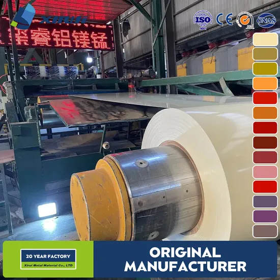 PVDF PE HDP ACP Mill Finish Aluminum Color Coil Painted Aluminum Foil Roll Color Coated Household Prepainted Aluminium Roll