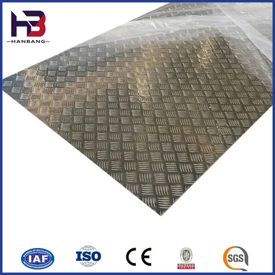 Aluminum Checkered Plate Five Bars 1060 1100 3003 3004 3105 5052 6061 Embossing Aluminum Plate for Decoration