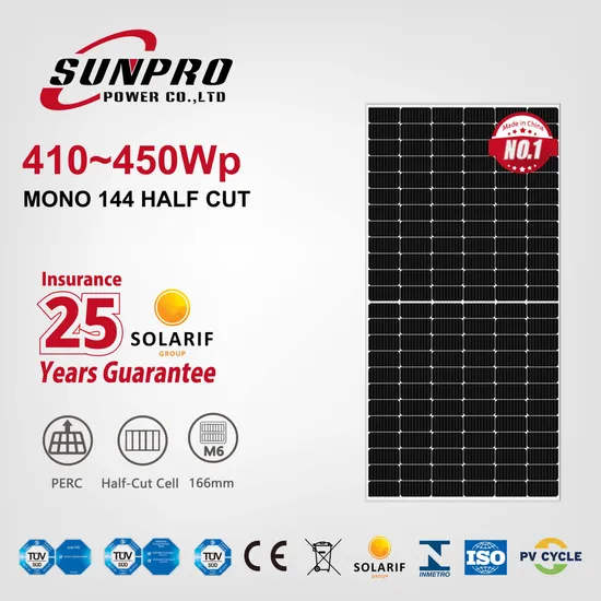 Sunpro Power 440W 445W 450W 455W 460W Monocrystalline 166mm M6 Half Cut 72/144 Cell Solar Panel Mono PV Energy Power