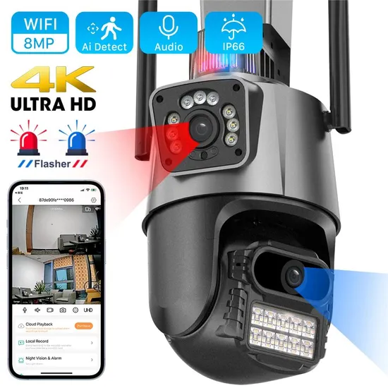 Wireless WiFi PTZ IP Camera Outdoor 1080P Humanoid Detection