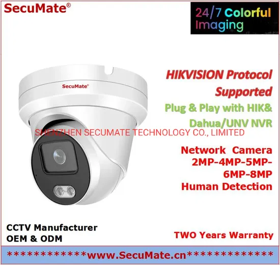 Ingenic 4K 8MP 5MP 4MP 2MP WDR Colorvu Full Color Human Detection Ai Smart Mini Turret Dome Bullet CCTV Surveillance Security IP Camera From CCTV OEM IP Camera