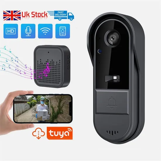 Smart Doorbell Wireless Intercom Remote Monitoring WiFi Door Bell with Tuya Camera