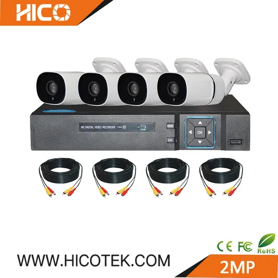 4CH 1080P Ahd Cvi Tvi Analog Cameras and Hybrid HVR Xvr NVR DVR IP Video Recorder DIY Home Security System Kits