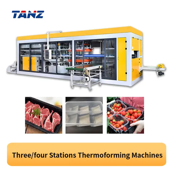 Available Dongguan China Four Station Fast Food Box Thermoforming Machine with ISO