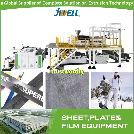 Jwell TPU High and Low Temperature Film/High Elastic Film Production Line, Transparent Breathable Composite for Footwear, Clothing, Luggage, Waterproof Zipper