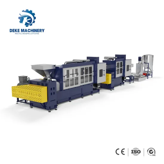 HDPE Flakes Plastic Pelletizing Machine for Two Stage Water Ring Cutter Plastic Recycling Granulator Line