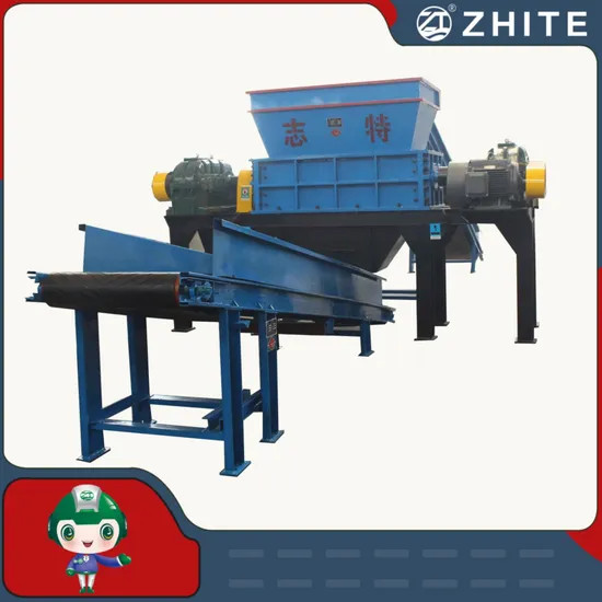 Plastic Bottle Shredder Double Shaft Wood Rubber Tyre Scrap Metal Crusher
