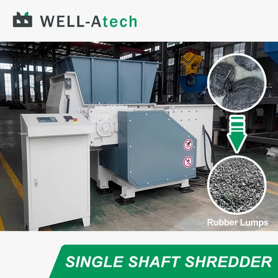 Industrial Single Shaft Shredder for Rubber Hard Plastic Pallet Film Textile Carton