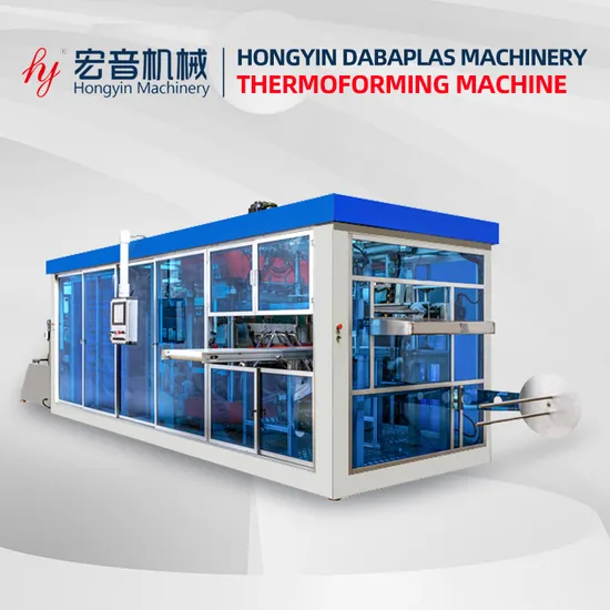 Latest Large Scale Three Stations PP Trays Plastic Thermoforming Machine