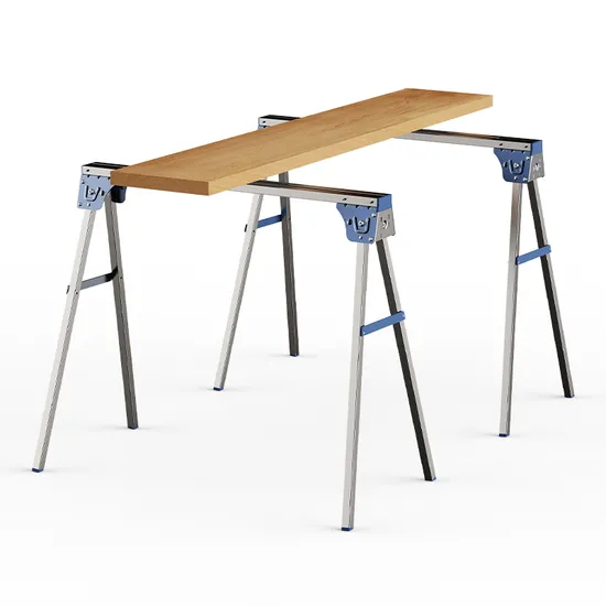 Good Quality Telescopic Saw Buck Metal Easy Folding Sawhorse for Wood Wroking