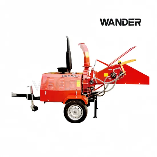 CE Approval 40HP Diesel Engine Wood Chipper Shredder Dh-40 with Double Hydraulic Feeding Rollers