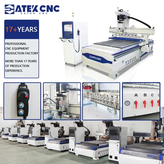 Hot Sale Discount Auto Tool Change Wood Carving Cutting 1300× 2500mm Atc Ck-1325-T 3 Axis Furniture Center Processing Bed CNC Router