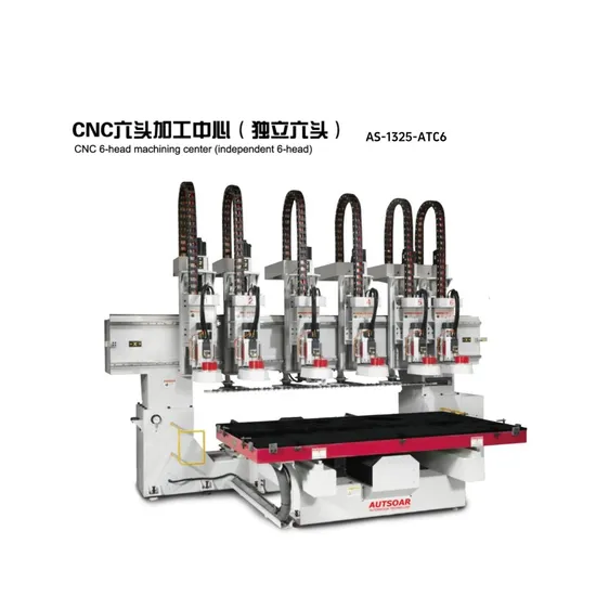 Independent Six Head Machining Center 1325 Fully Automatic Furniture CNC Router Carving Wooden Door Machine CNC Machine