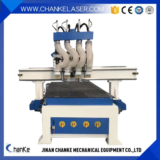 Professional 4 Muti Spindles 4 Heads 3D Metal Wood CNC Router Woodworking Carving Cutting Engraving Machine for Wooden Door Cabinet Alumnium Carving Machine