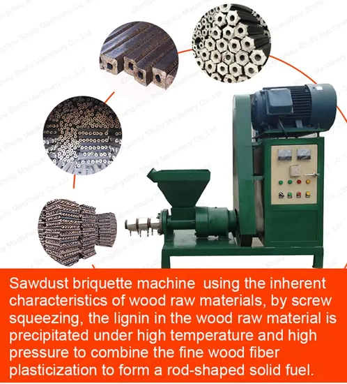 Hydraulic Biomass Sawdust Briquette Press Block Extruder Machine