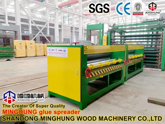 Double Sides Woodworking Plywood Veneer Core Glue Spreader with Four Rollers