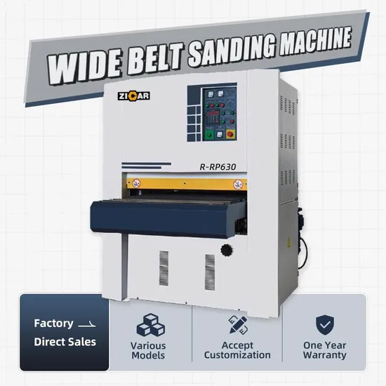ZICAR woodworking plywood kitchen door wide belt sander machine wood calibrating sanding machine for wood