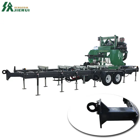 Wood Cutting Hydraulic Sawmill with Wheel Trailer Industrial Panel Saw Mill