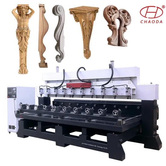 CNC Wood Router Machine Multihead for Furniture Legs Column Carving