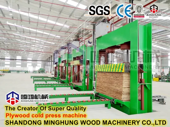 Woodworking Machine up Cylinder Plywood Cold Press Machine with Loading and Unloading Minghung
