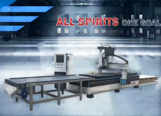 One-to-Two CNC Wood Production Line for Kitchen Cabinet Making Nesting Atc CNC Router Auto Loading Un-Loading Table Price