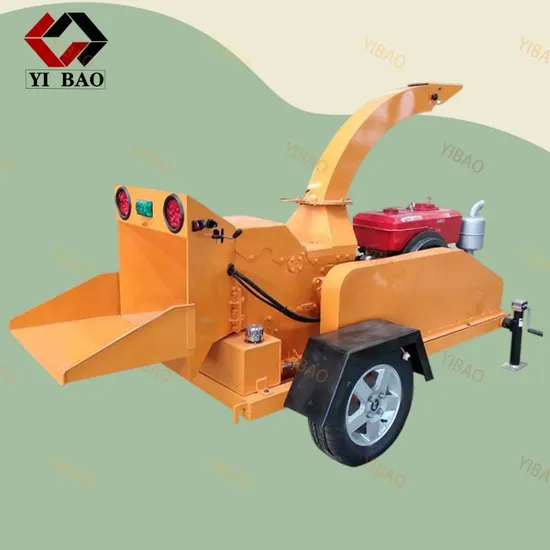 Lumber Tree Branch Crusher Shredder Machine Wood Chipper Diesel Engine